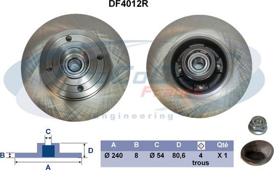 Procodis France DF4012R - Brake Disc autospares.lv