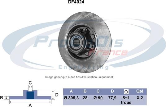 Procodis France DF4024 - Brake Disc autospares.lv