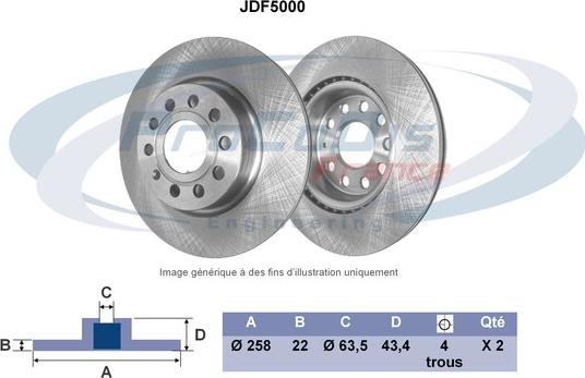 Procodis France JDF5000 - Brake Disc autospares.lv