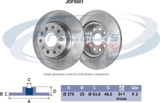 Procodis France JDF5001 - Brake Disc autospares.lv