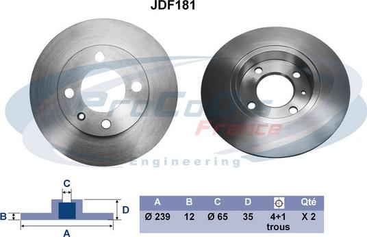 Procodis France JDF181 - Brake Disc autospares.lv