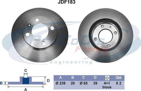 Procodis France JDF183 - Brake Disc autospares.lv