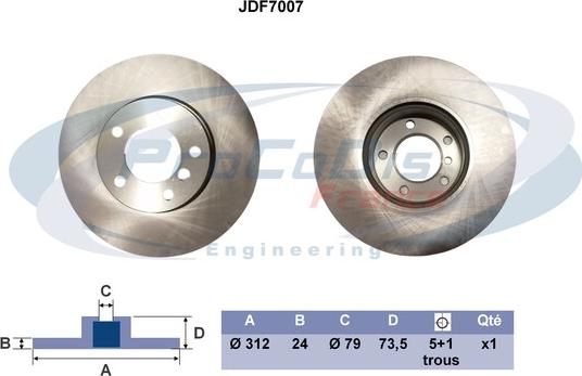 Procodis France JDF7007 - Brake Disc autospares.lv