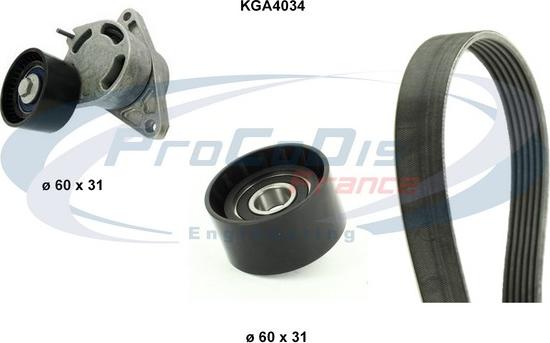 Procodis France KGA4034 - V-Ribbed Belt Set autospares.lv