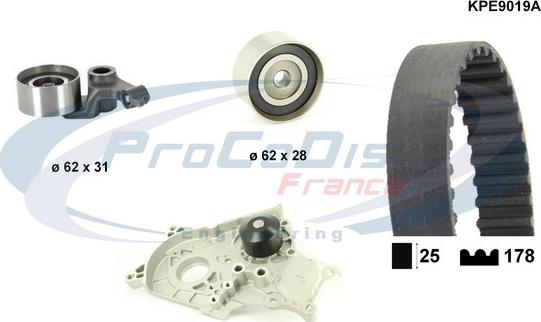 Procodis France KPE9019A - Water Pump & Timing Belt Set autospares.lv