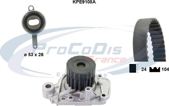 Procodis France KPE9108A - Water Pump & Timing Belt Set autospares.lv