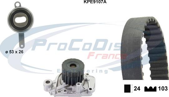 Procodis France KPE9107A - Water Pump & Timing Belt Set autospares.lv