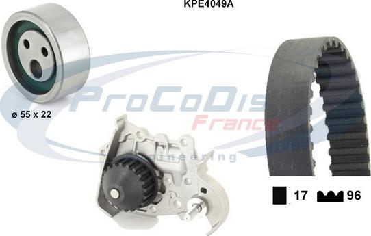 Procodis France KPE4049A - Water Pump & Timing Belt Set autospares.lv