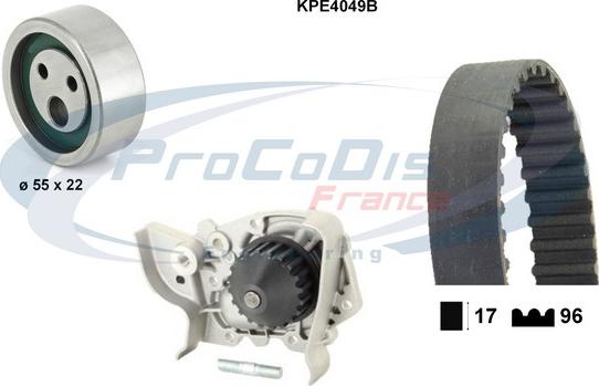 Procodis France KPE4049B - Water Pump & Timing Belt Set autospares.lv