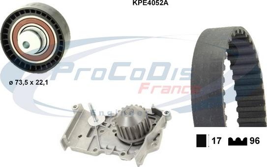 Procodis France KPE4052A - Water Pump & Timing Belt Set autospares.lv