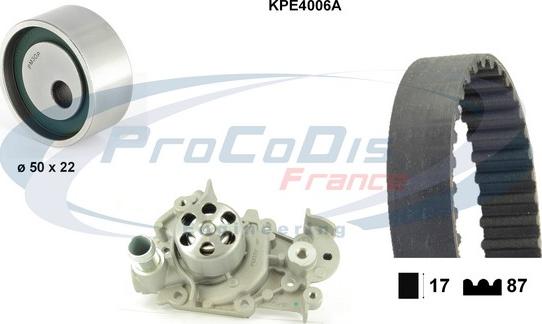 Procodis France KPE4006A - Water Pump & Timing Belt Set autospares.lv