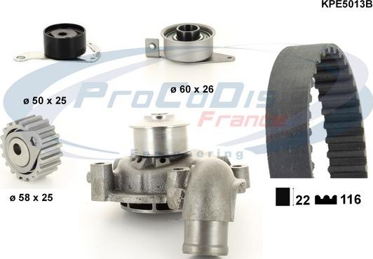 Procodis France KPE5013B - Water Pump & Timing Belt Set autospares.lv