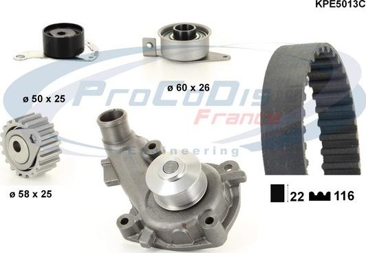 Procodis France KPE5013C - Water Pump & Timing Belt Set autospares.lv