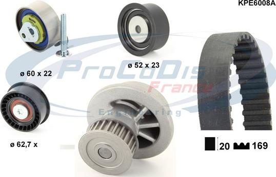 Procodis France KPE6008A - Water Pump & Timing Belt Set autospares.lv
