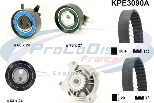 Procodis France KPE3090A - Water Pump & Timing Belt Set autospares.lv