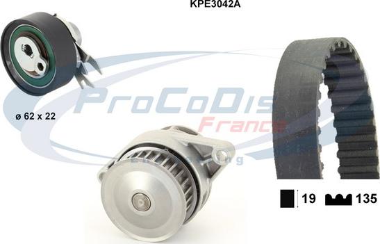 Procodis France KPE3042A - Water Pump & Timing Belt Set autospares.lv