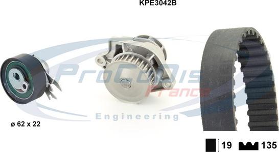 Procodis France KPE3042B - Water Pump & Timing Belt Set autospares.lv