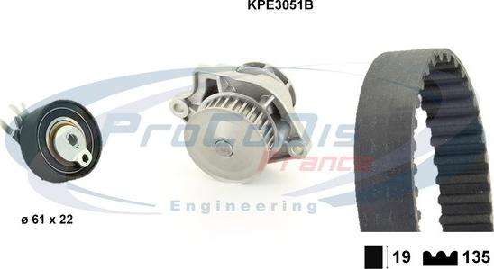 Procodis France KPE3051B - Water Pump & Timing Belt Set autospares.lv