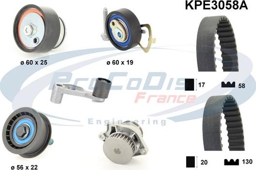 Procodis France KPE3058A - Water Pump & Timing Belt Set autospares.lv