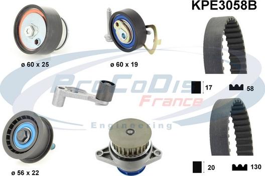 Procodis France KPE3058B - Water Pump & Timing Belt Set autospares.lv