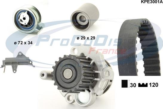 Procodis France KPE3001A - Water Pump & Timing Belt Set autospares.lv