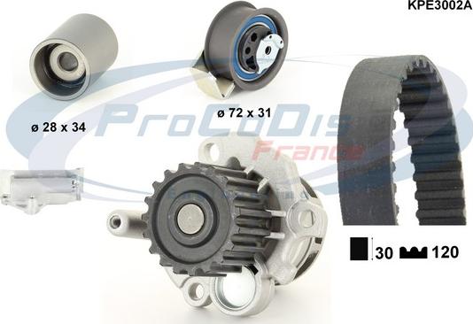 Procodis France KPE3002A - Water Pump & Timing Belt Set autospares.lv