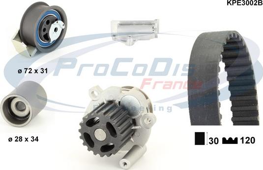 Procodis France KPE3002B - Water Pump & Timing Belt Set autospares.lv