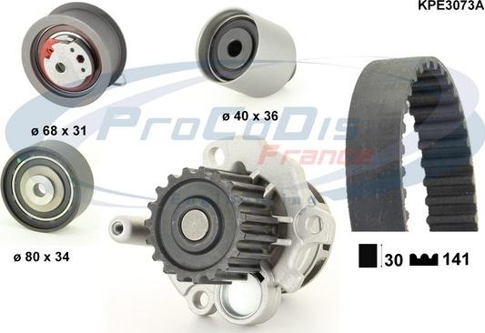 Procodis France KPE3073A - Water Pump & Timing Belt Set autospares.lv