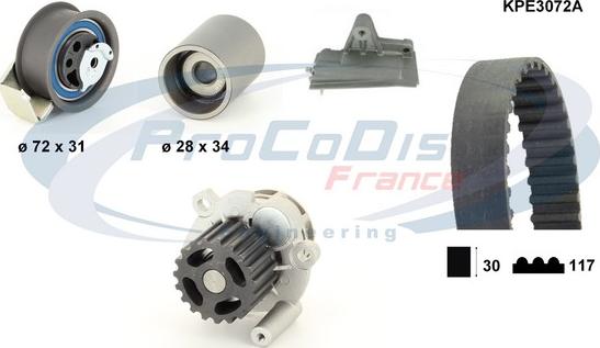 Procodis France KPE3072A - Water Pump & Timing Belt Set autospares.lv