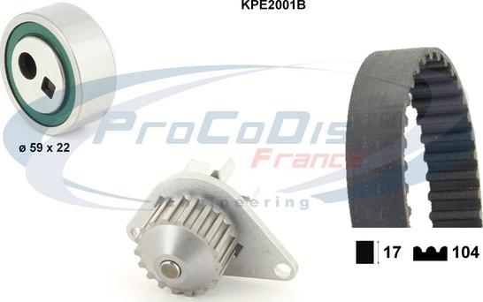 Procodis France KPE2001B - Water Pump & Timing Belt Set autospares.lv