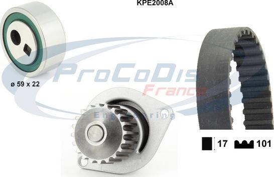 Procodis France KPE2008A - Water Pump & Timing Belt Set autospares.lv