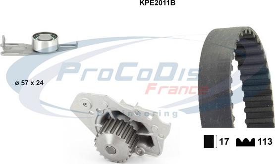 Procodis France KPE2011B - Water Pump & Timing Belt Set autospares.lv