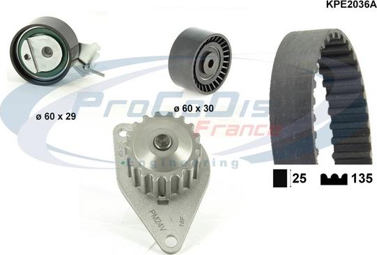 Procodis France KPE2036A - Water Pump & Timing Belt Set autospares.lv