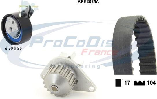 Procodis France KPE2025A - Water Pump & Timing Belt Set autospares.lv