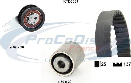 Procodis France KTD3037 - Timing Belt Set autospares.lv