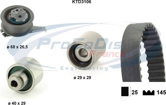 Procodis France KTD3106 - Timing Belt Set autospares.lv