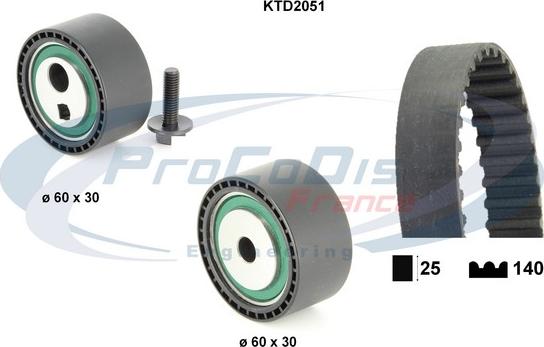 Procodis France KTD2051 - Timing Belt Set autospares.lv