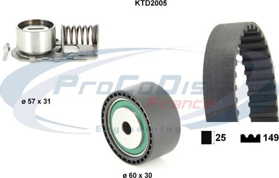 Procodis France KTD2005 - Timing Belt Set autospares.lv