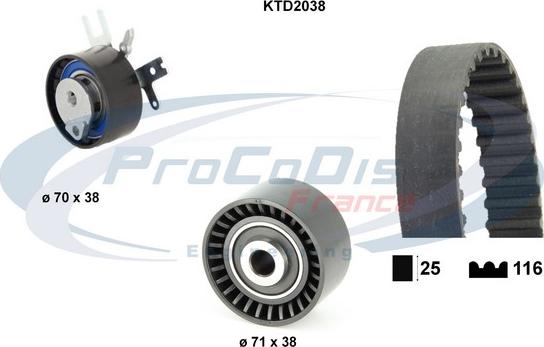 Procodis France KTD2038 - Timing Belt Set autospares.lv