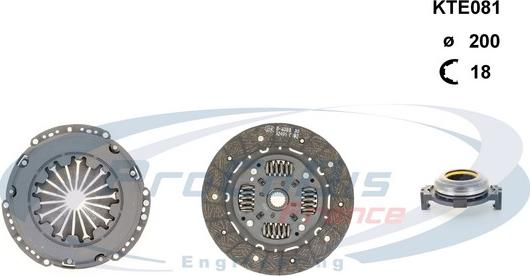 Procodis France KTE081 - Clutch Kit autospares.lv