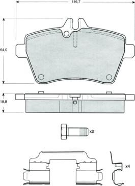 Procodis France PF1456 - Brake Pad Set, disc brake autospares.lv