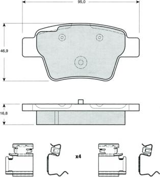 Procodis France PF1465 - Brake Pad Set, disc brake autospares.lv