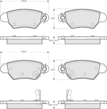 Procodis France PF1412 - Brake Pad Set, disc brake autospares.lv