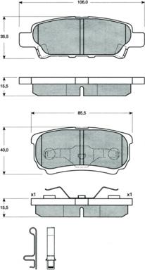 Procodis France PF1487 - Brake Pad Set, disc brake autospares.lv