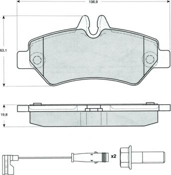 Procodis France PF1427 - Brake Pad Set, disc brake autospares.lv