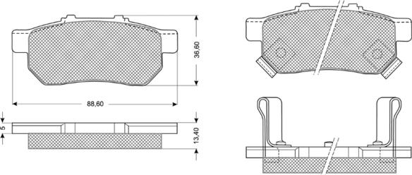 Procodis France PF1099 - Brake Pad Set, disc brake autospares.lv