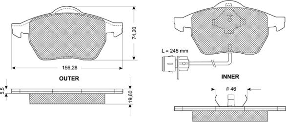 Procodis France PF10941 - Brake Pad Set, disc brake autospares.lv