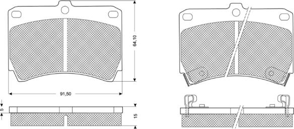 Procodis France PF1091 - Brake Pad Set, disc brake autospares.lv