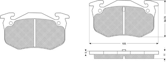 Procodis France PF10502 - Brake Pad Set, disc brake autospares.lv