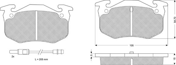 Procodis France PF10512 - Brake Pad Set, disc brake autospares.lv